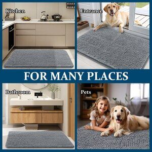 OLANLY Dog Door Mat for Muddy Paws 30x20, Absorbs Moisture and Dirt, Absorbent